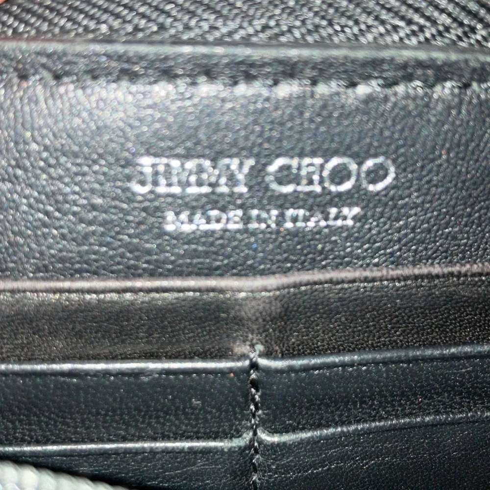 Jimmy Choo Black Long Wallet with Silver Stars with COA
